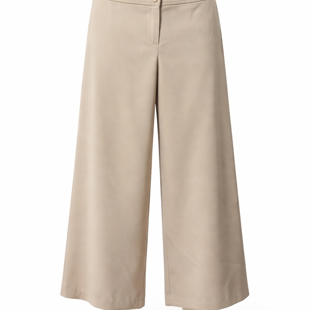 Pretty Girl New York | NWOT USA Beige Wide Leg Cropped Pants (size M) - Picture 2 of 10